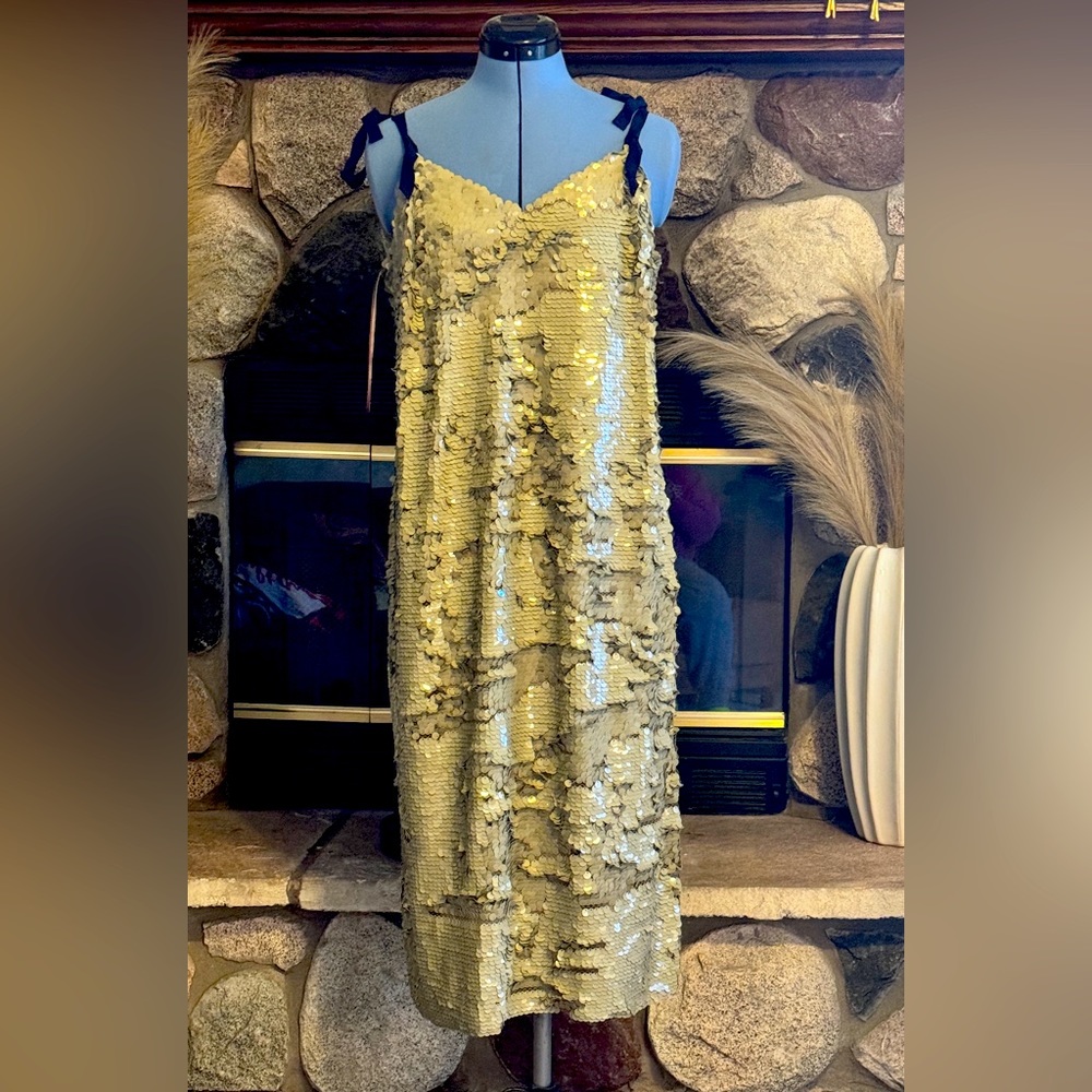 J.Crew Desert Canyon Tie Sequin Dress NWT